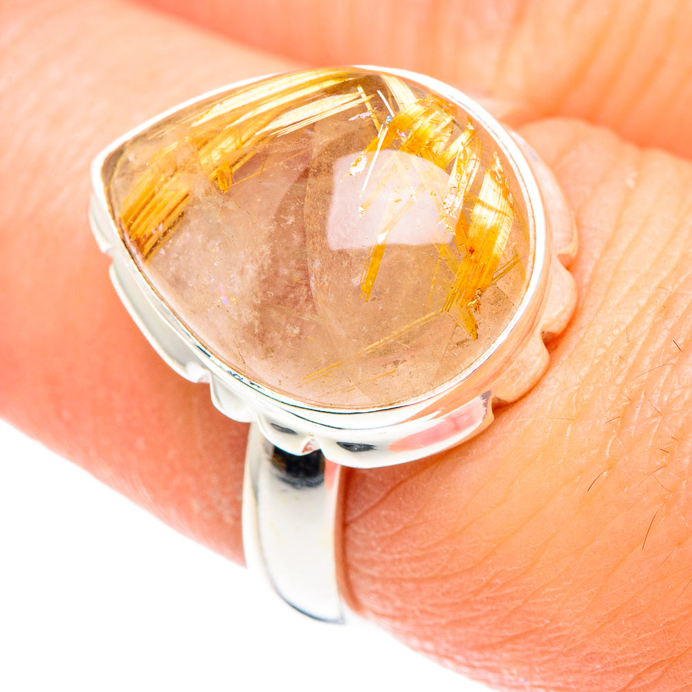 Rutilated Quartz Rings handcrafted by Anasilvercos - RING90124