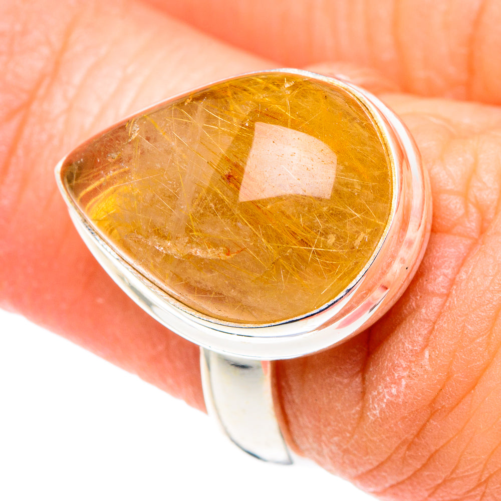Rutilated Quartz Rings handcrafted by Anasilvercos - RING90125