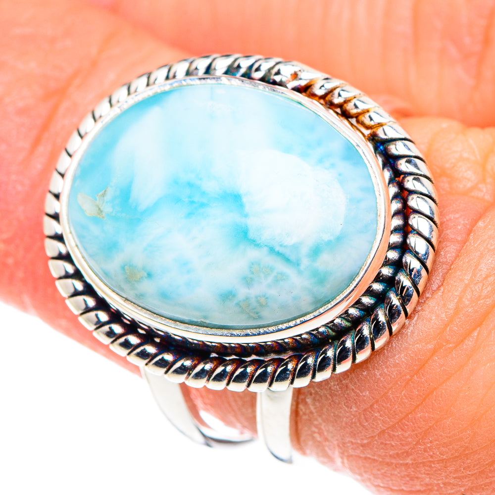 Larimar Rings handcrafted by Anasilvercos - RING90136