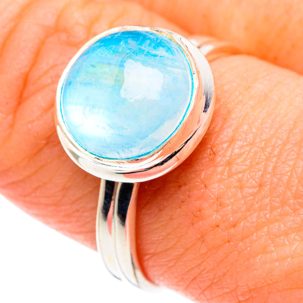 Rainbow Moonstone Rings handcrafted by Anasilvercos - RING90147