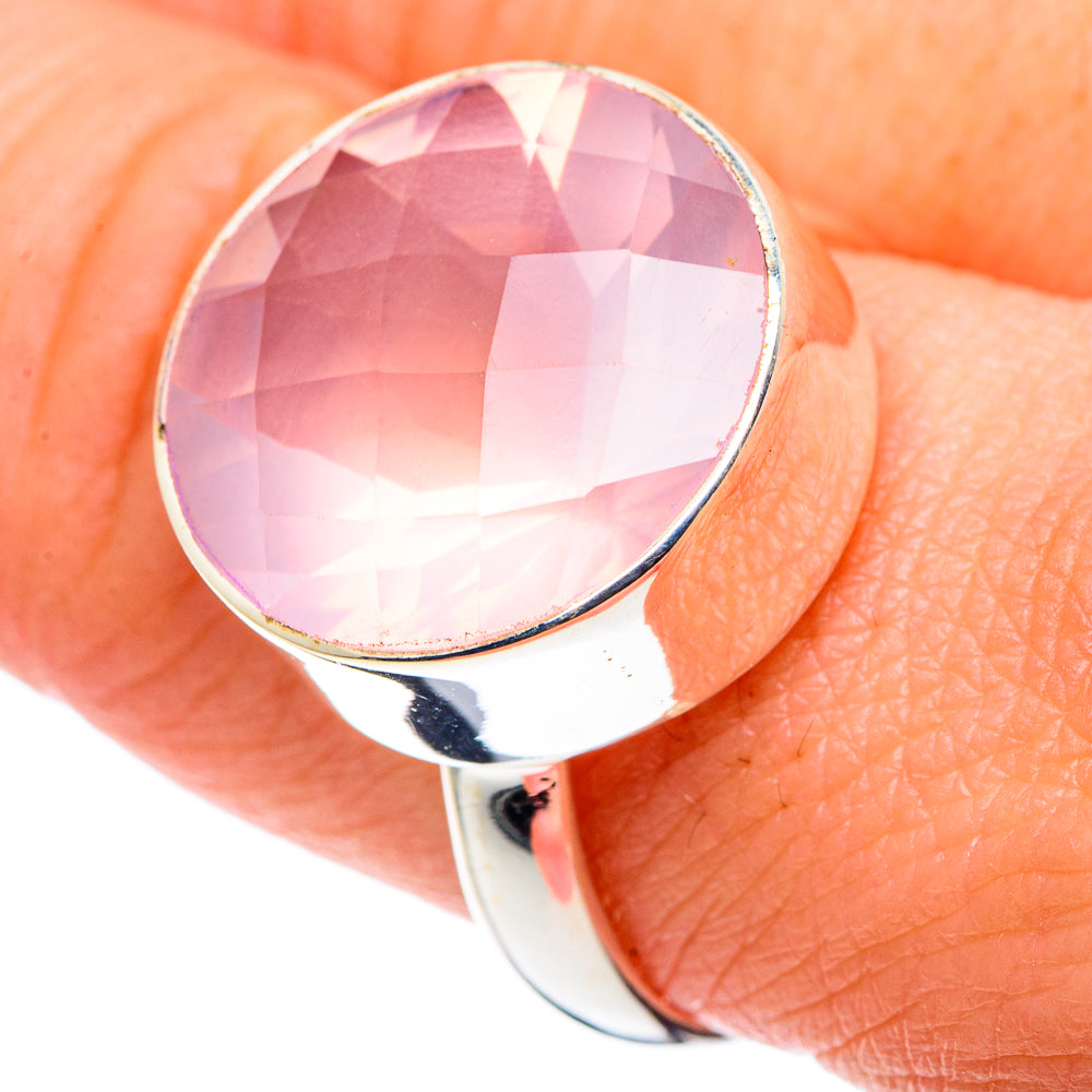 Rose Quartz Rings handcrafted by Anasilvercos - RING90150