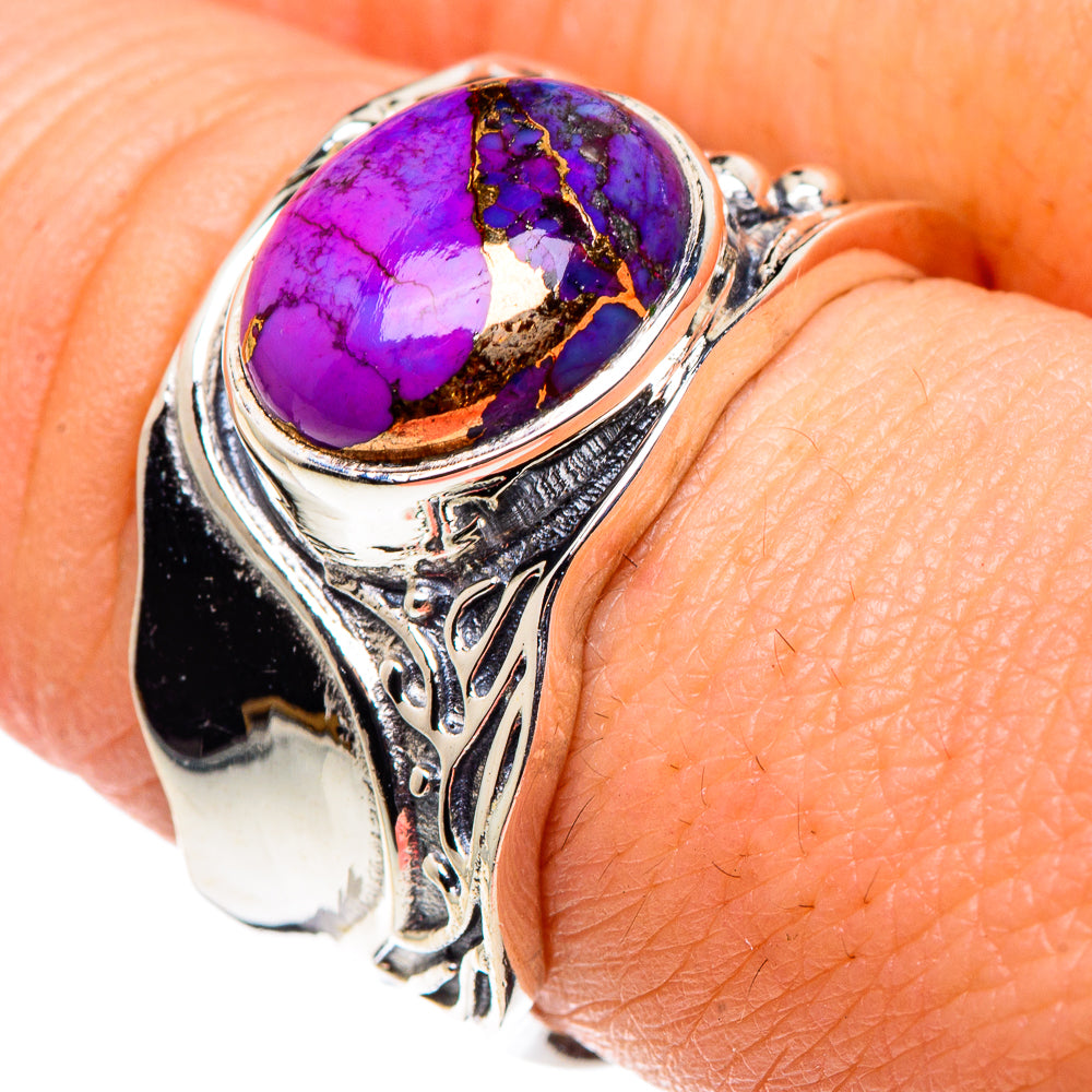 Purple Copper Composite Turquoise Rings handcrafted by Anasilvercos - RING90154