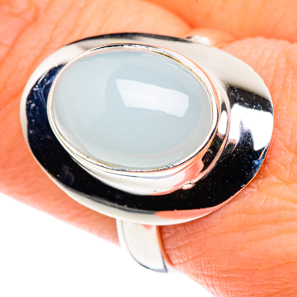 Aqua Chalcedony Rings handcrafted by Anasilvercos - RING90170