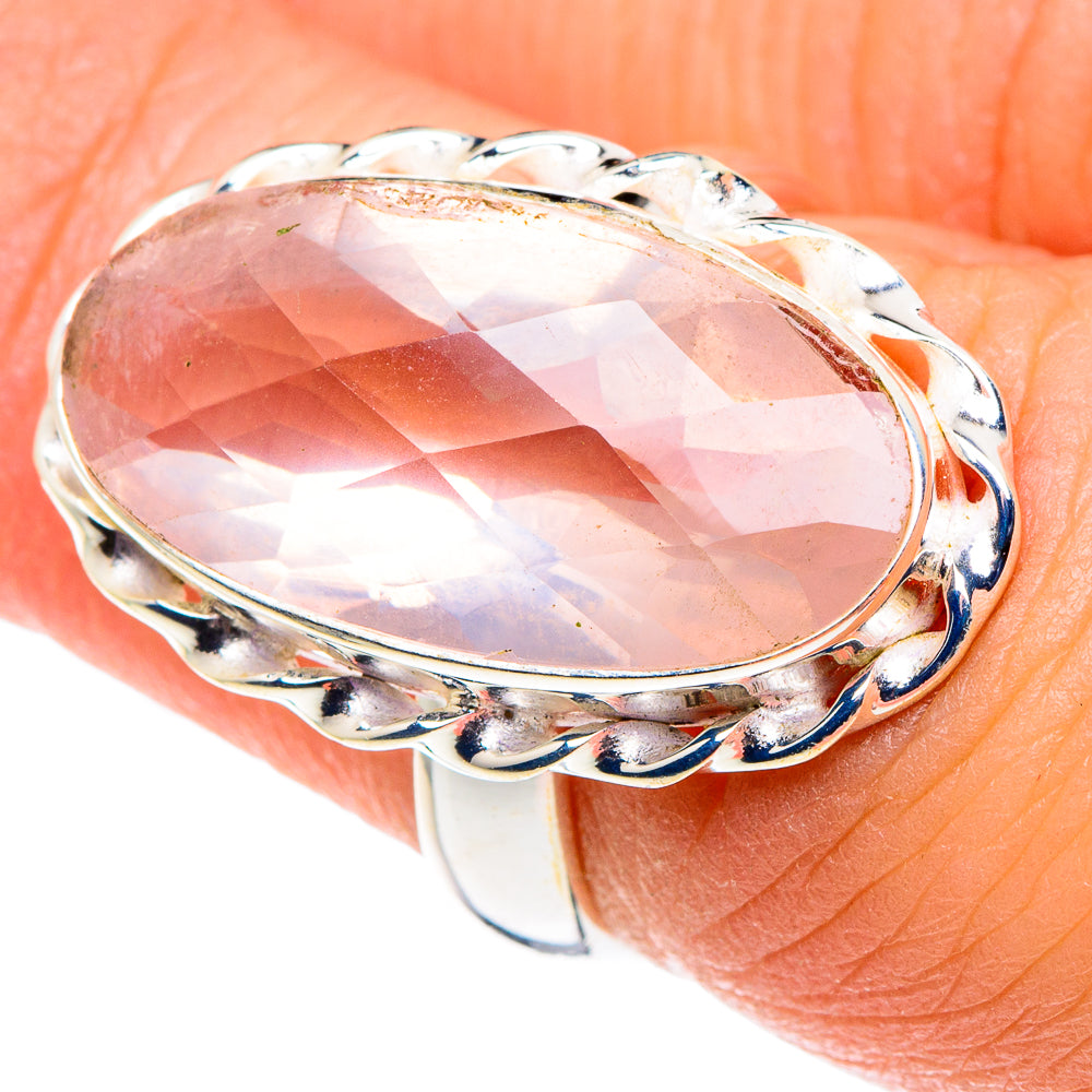 Rose Quartz Rings handcrafted by Anasilvercos - RING90181