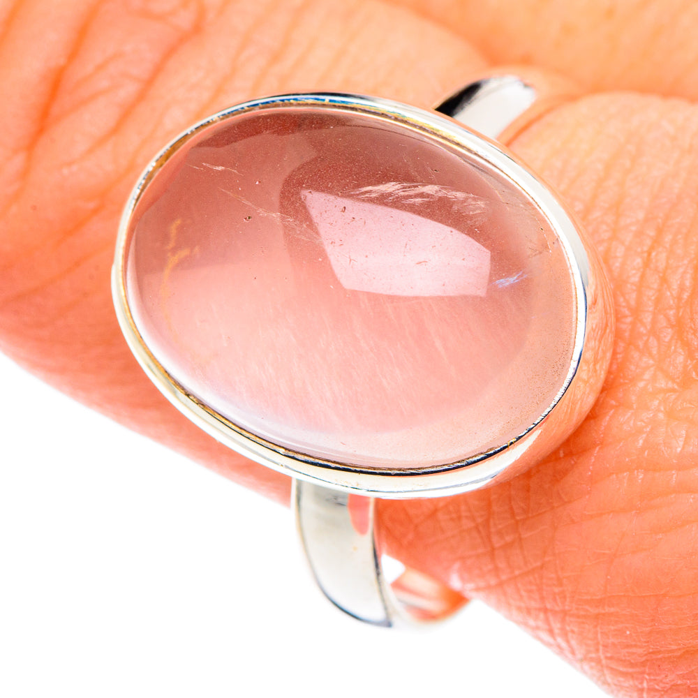 Rose Quartz Rings handcrafted by Anasilvercos - RING90184