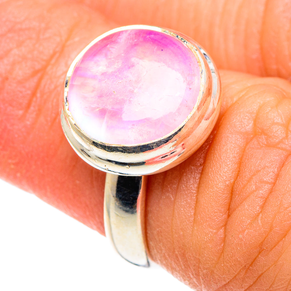 Pink Moonstone Rings handcrafted by Anasilvercos - RING90214