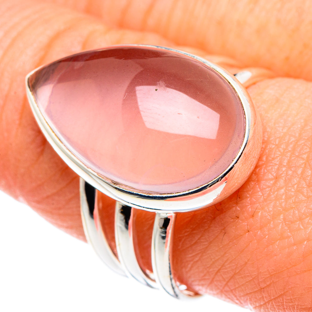 Rose Quartz Rings handcrafted by Anasilvercos - RING90215