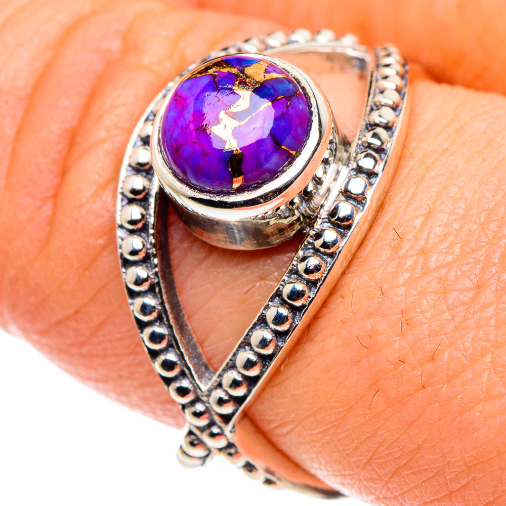Purple Copper Composite Turquoise Rings handcrafted by Anasilvercos - RING90219