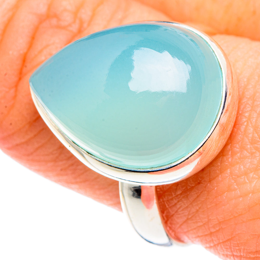 Aqua Chalcedony Rings handcrafted by Anasilvercos - RING90237