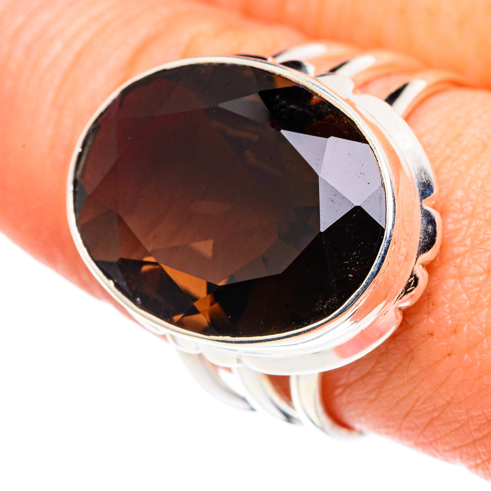 Smoky Quartz Rings handcrafted by Anasilvercos - RING90250