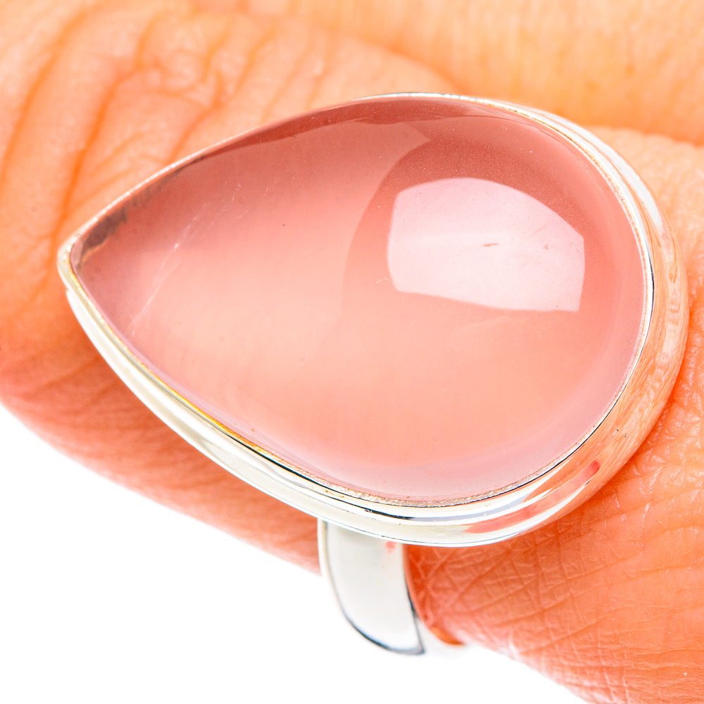 Rose Quartz Rings handcrafted by Anasilvercos - RING90258