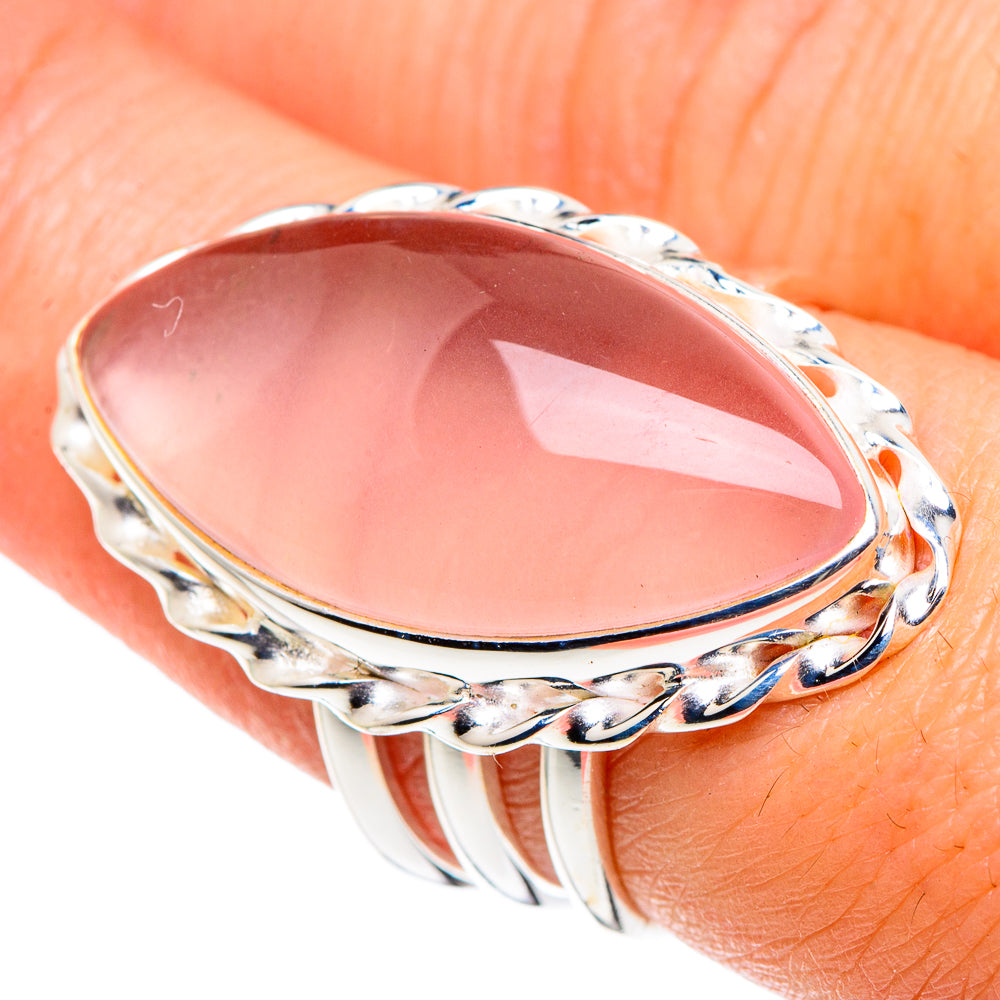 Rose Quartz Rings handcrafted by Anasilvercos - RING90260