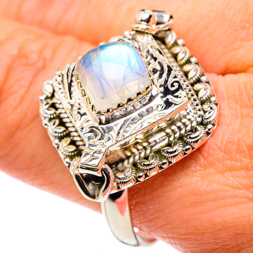 Rainbow Moonstone Rings handcrafted by Anasilvercos - RING90272