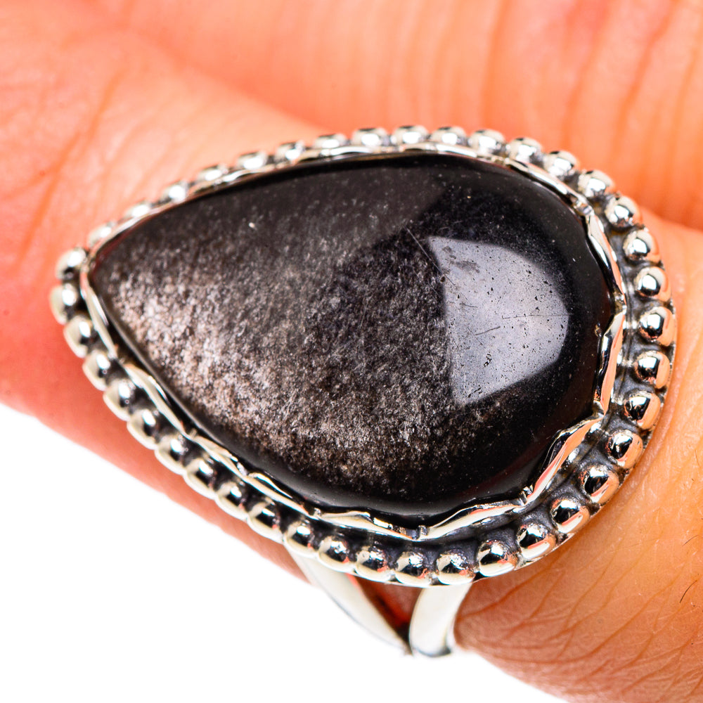 Gold Sheen Obsidian Rings handcrafted by Anasilvercos - RING90290