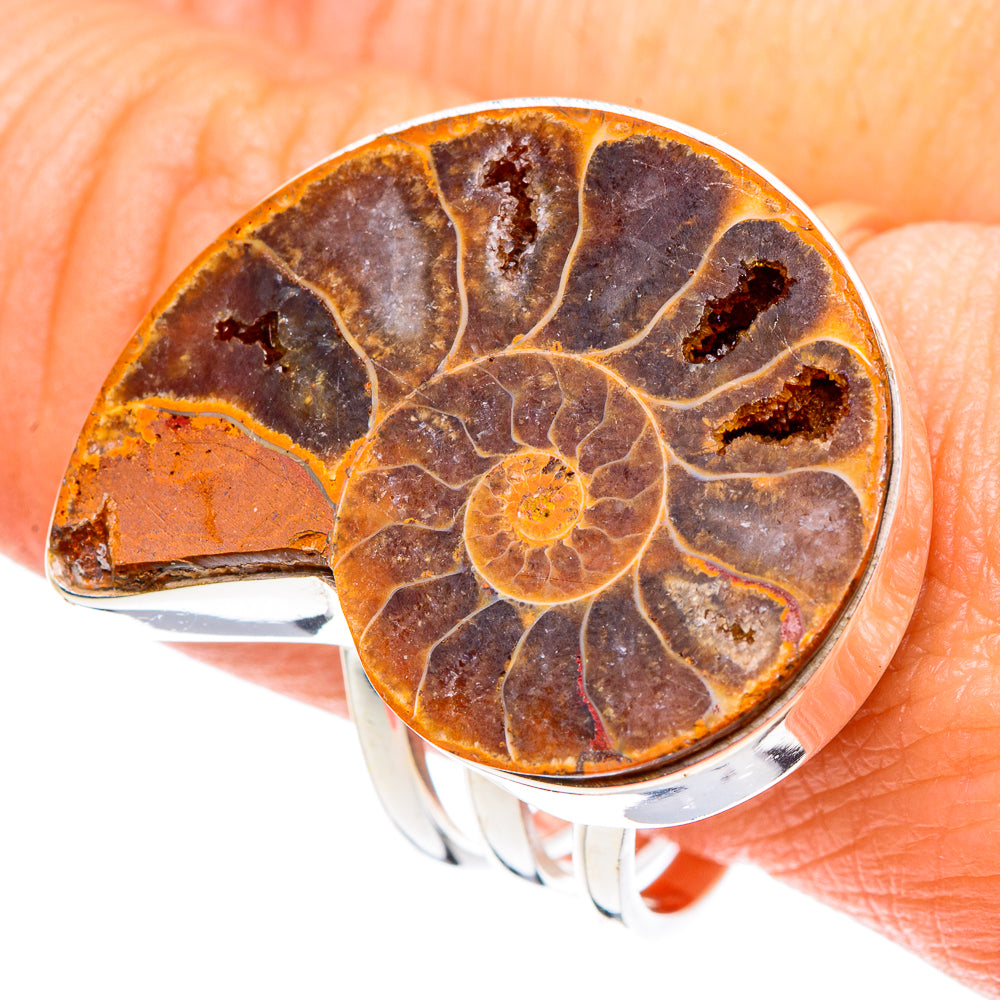 Ammonite Fossil Rings handcrafted by Anasilvercos - RING90294