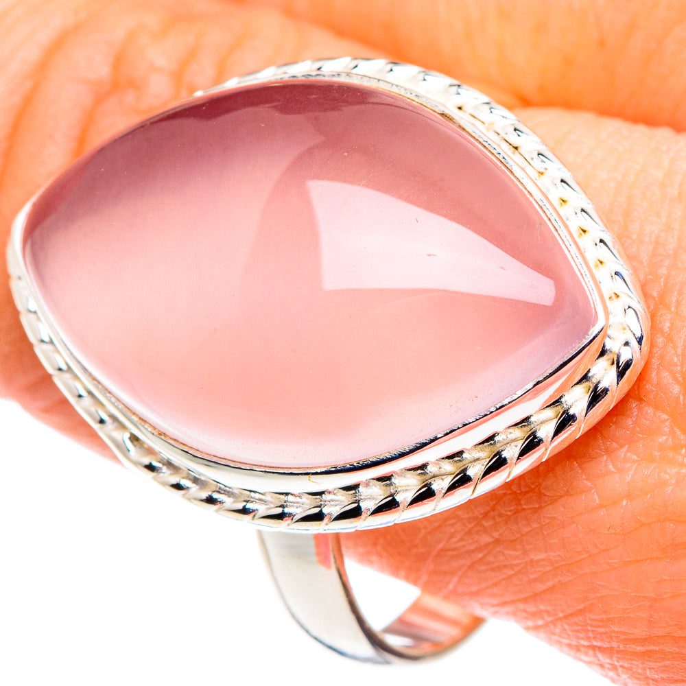 Rose Quartz Rings handcrafted by Anasilvercos - RING90299