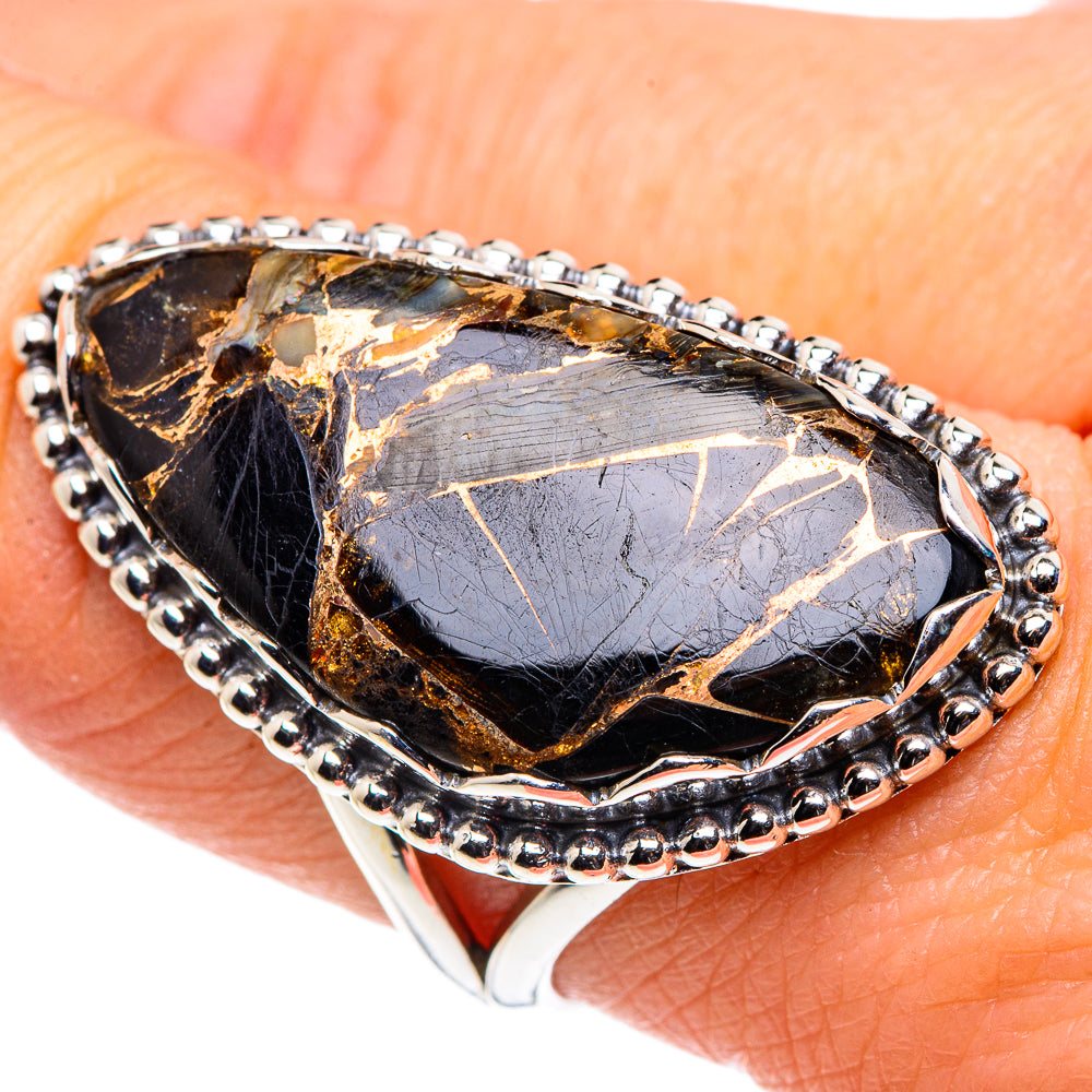 Black Copper Onyx Rings handcrafted by Anasilvercos - RING90306