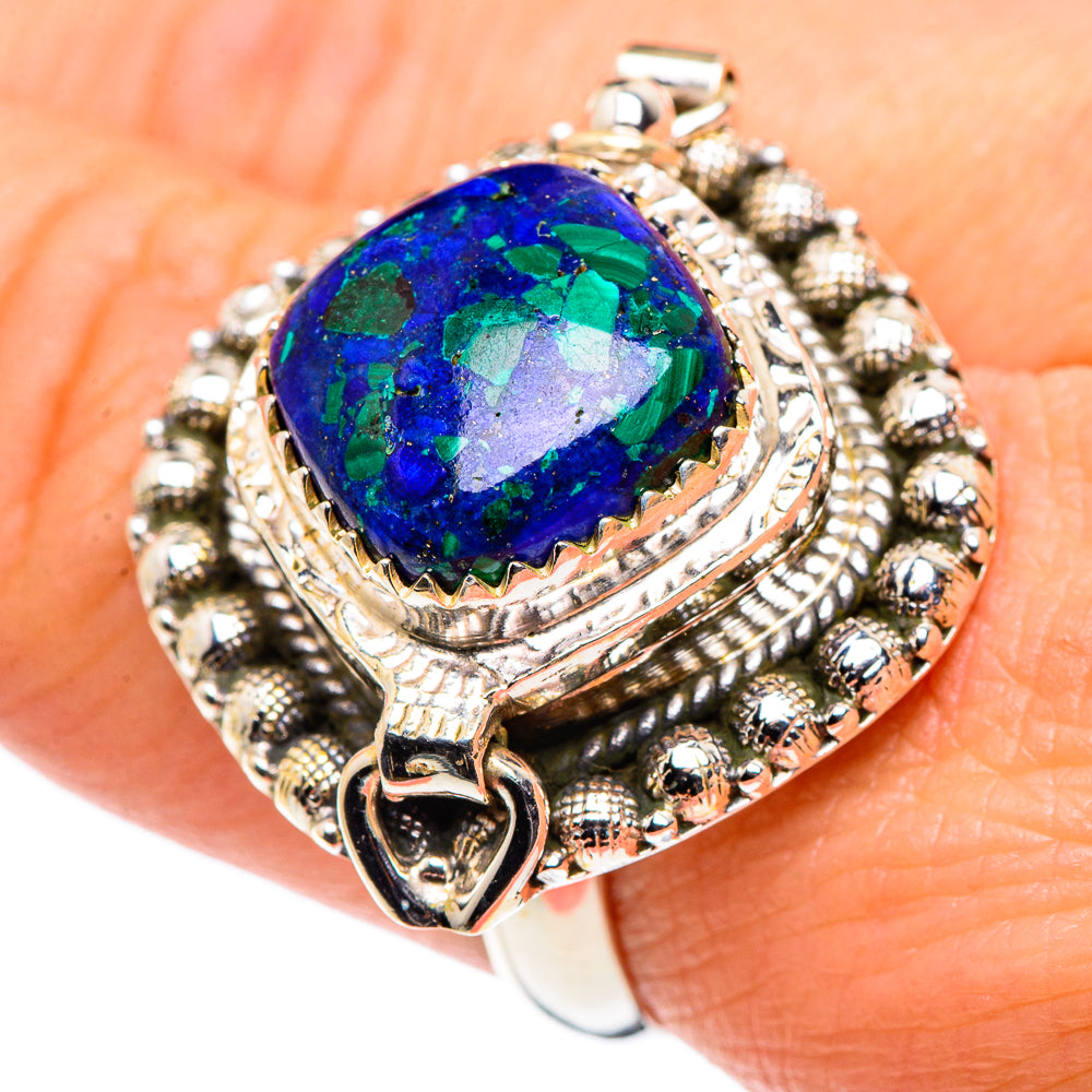 Azurite Malachite Rings handcrafted by Anasilvercos - RING90311