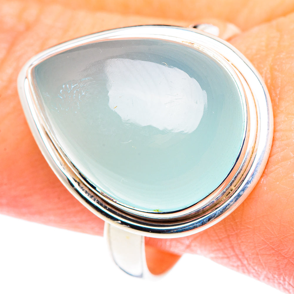 Aqua Chalcedony Rings handcrafted by Anasilvercos - RING90316