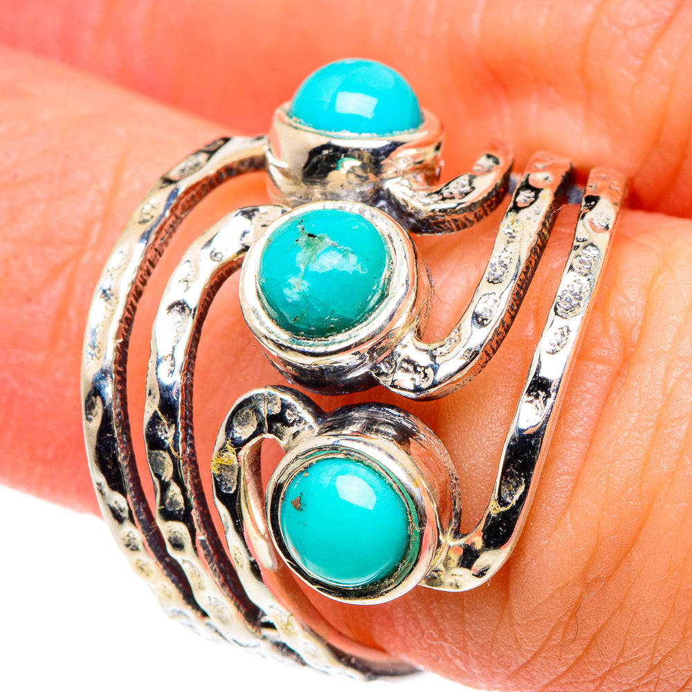 Tibetan Turquosie Rings handcrafted by Anasilvercos - RING90320