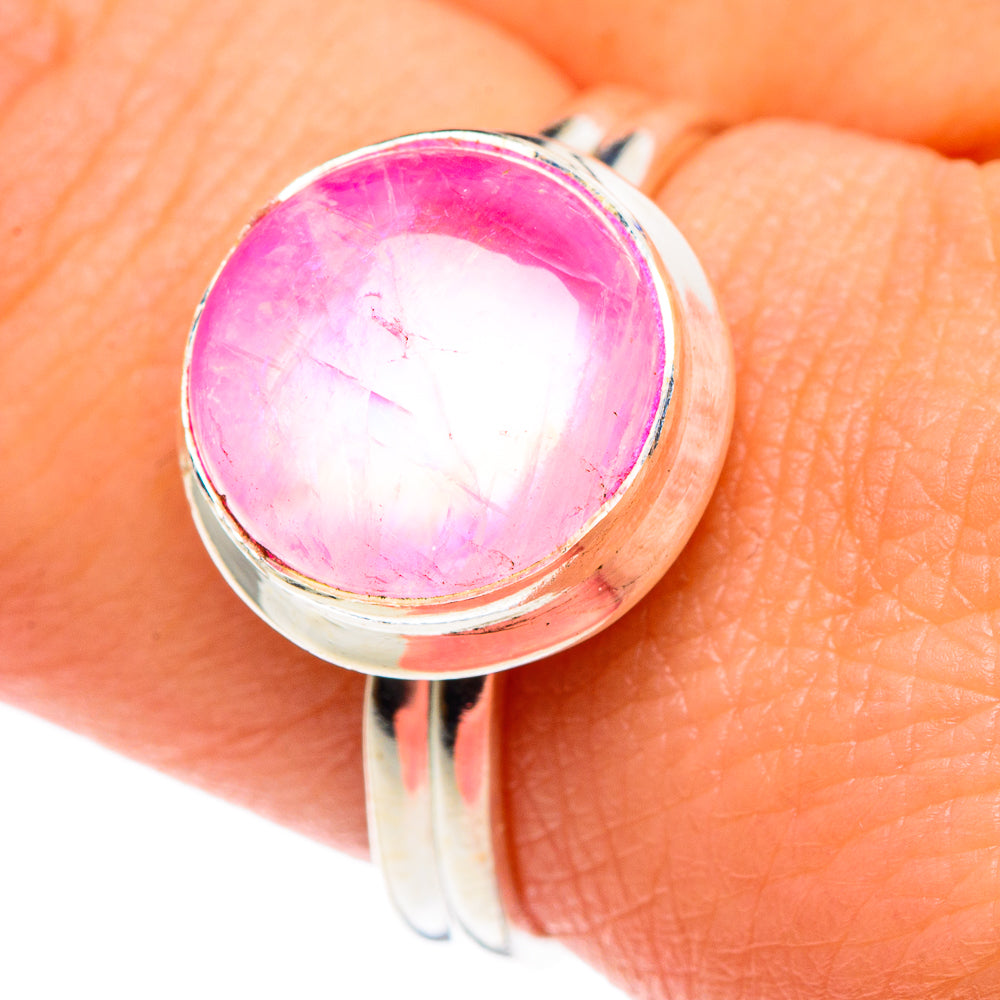 Pink Moonstone Rings handcrafted by Anasilvercos - RING90330