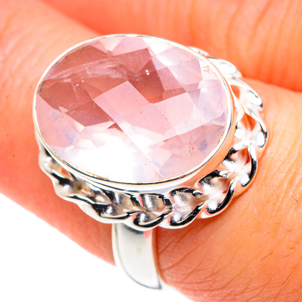 Rose Quartz Rings handcrafted by Anasilvercos - RING90331
