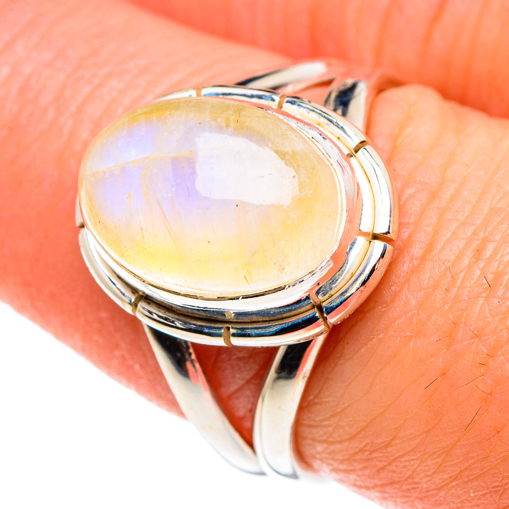 Yellow Moonstone Rings handcrafted by Anasilvercos - RING90346