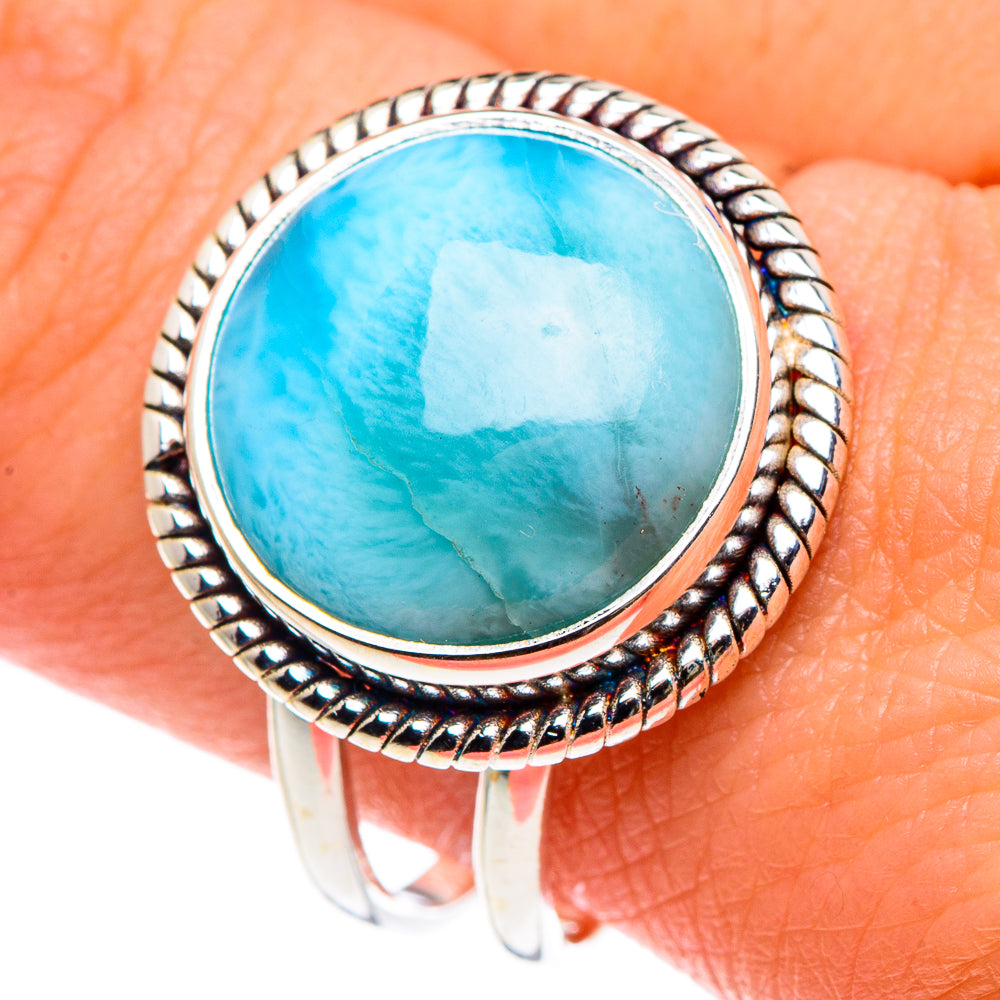Larimar Rings handcrafted by Anasilvercos - RING90348