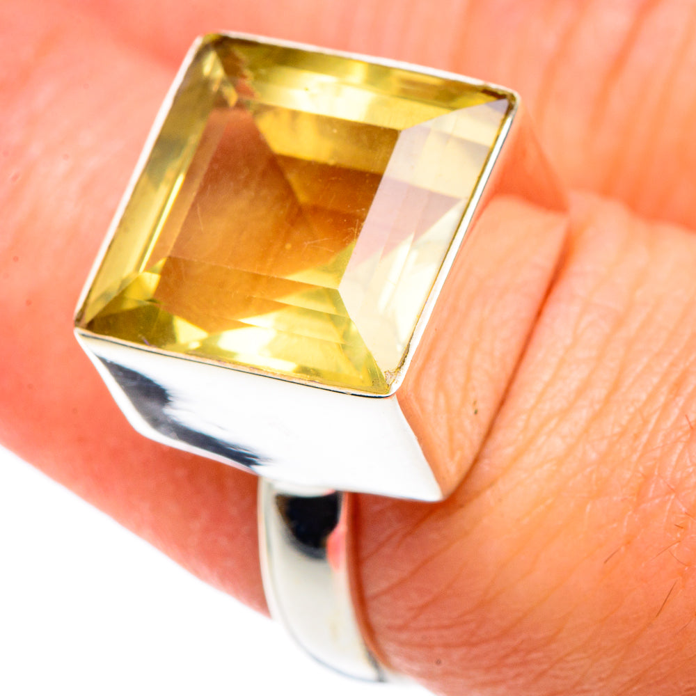 Lemon Quartz Rings handcrafted by Anasilvercos - RING90377