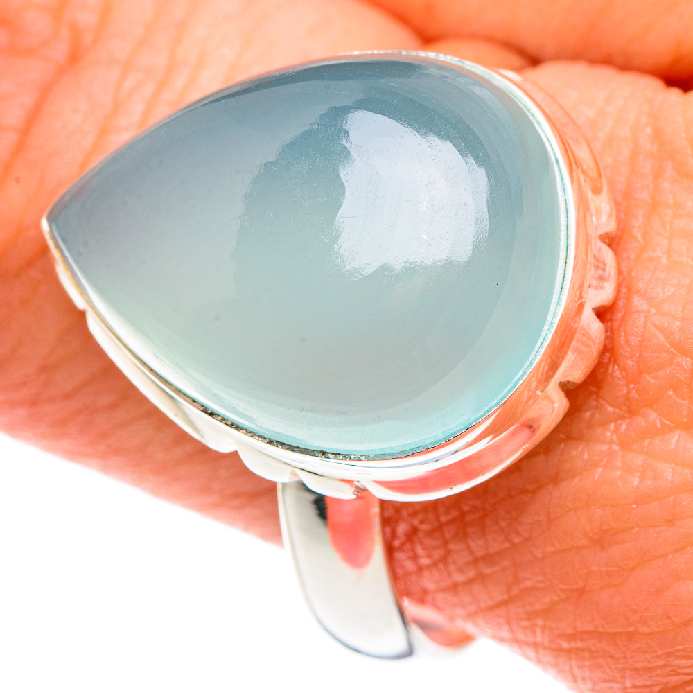 Aqua Chalcedony Rings handcrafted by Anasilvercos - RING90380