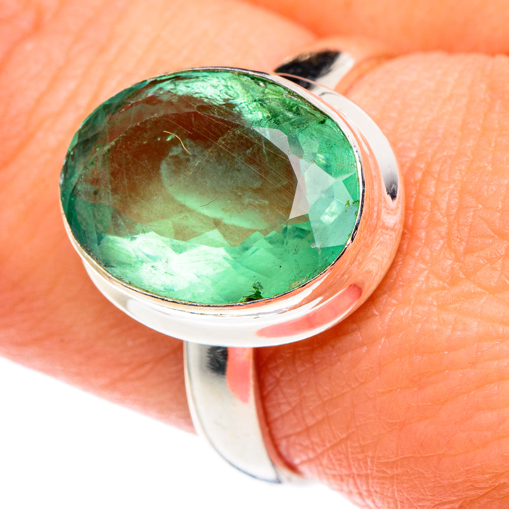 Green Fluorite Rings handcrafted by Anasilvercos - RING90413