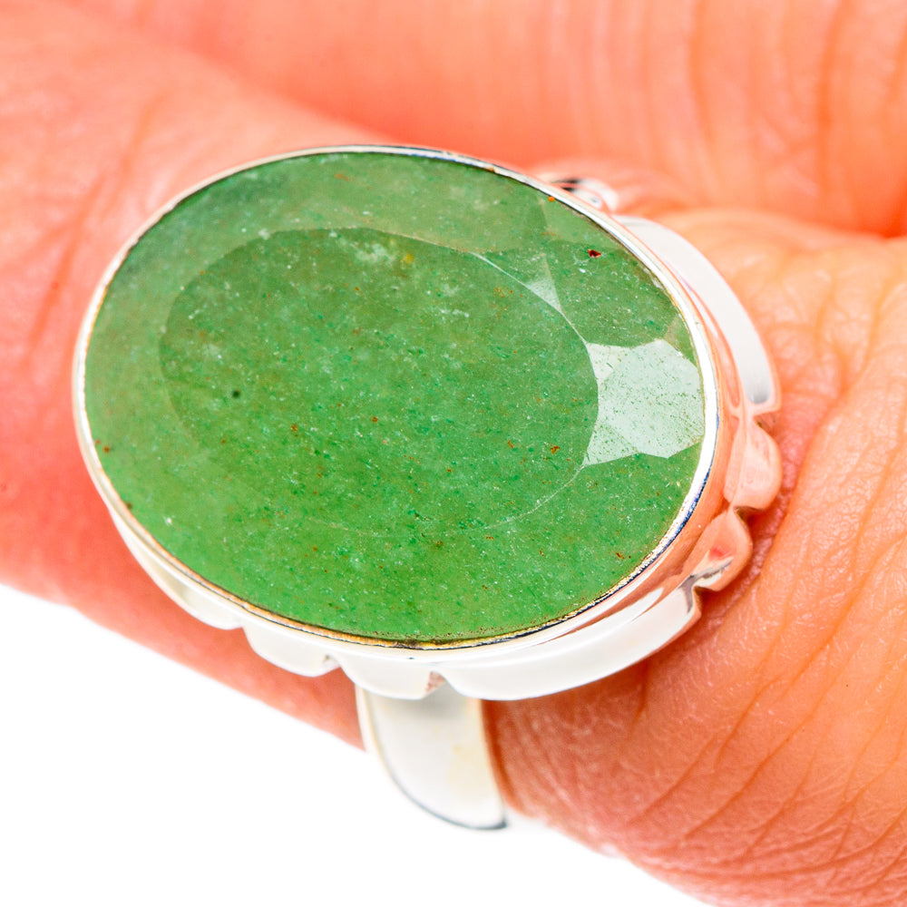 Green Aventurine Rings handcrafted by Anasilvercos - RING90414