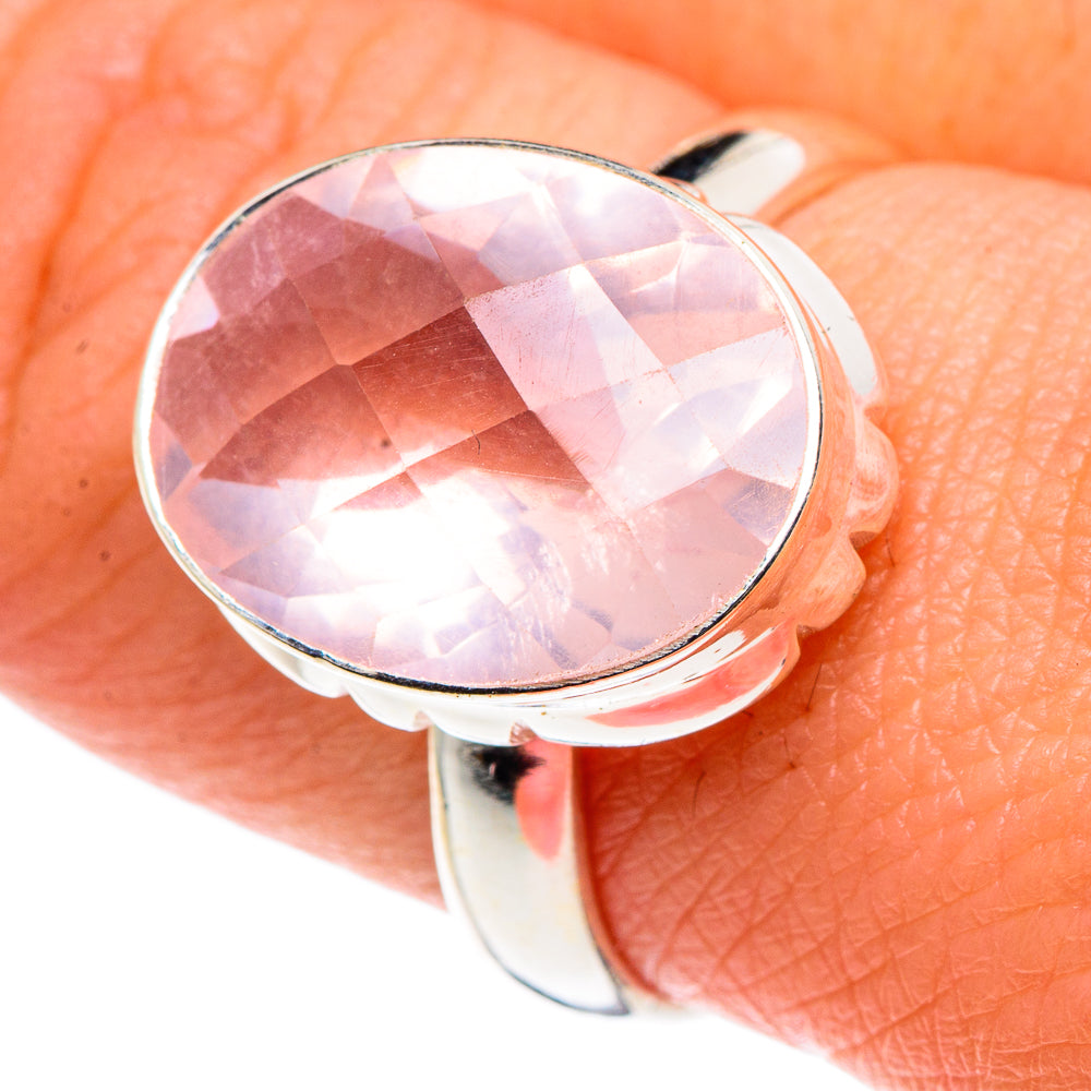 Rose Quartz Rings handcrafted by Anasilvercos - RING90421