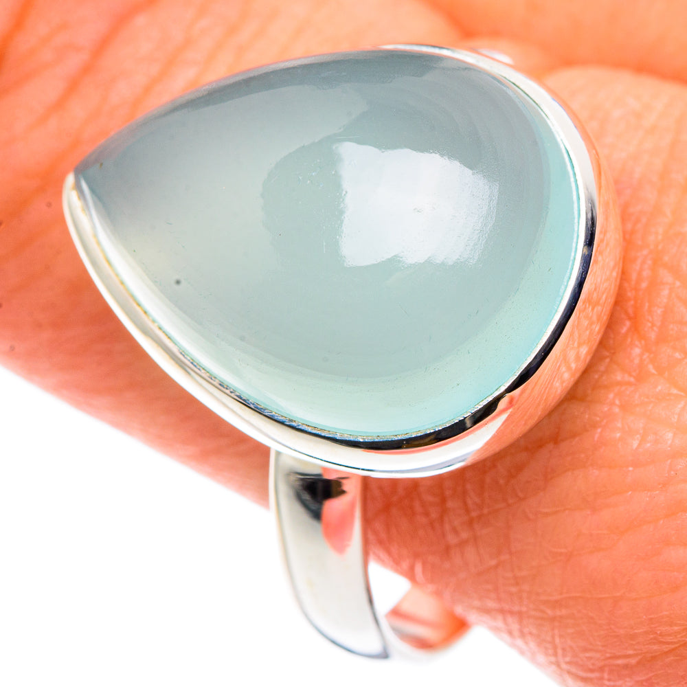 Aqua Chalcedony Rings handcrafted by Anasilvercos - RING90430