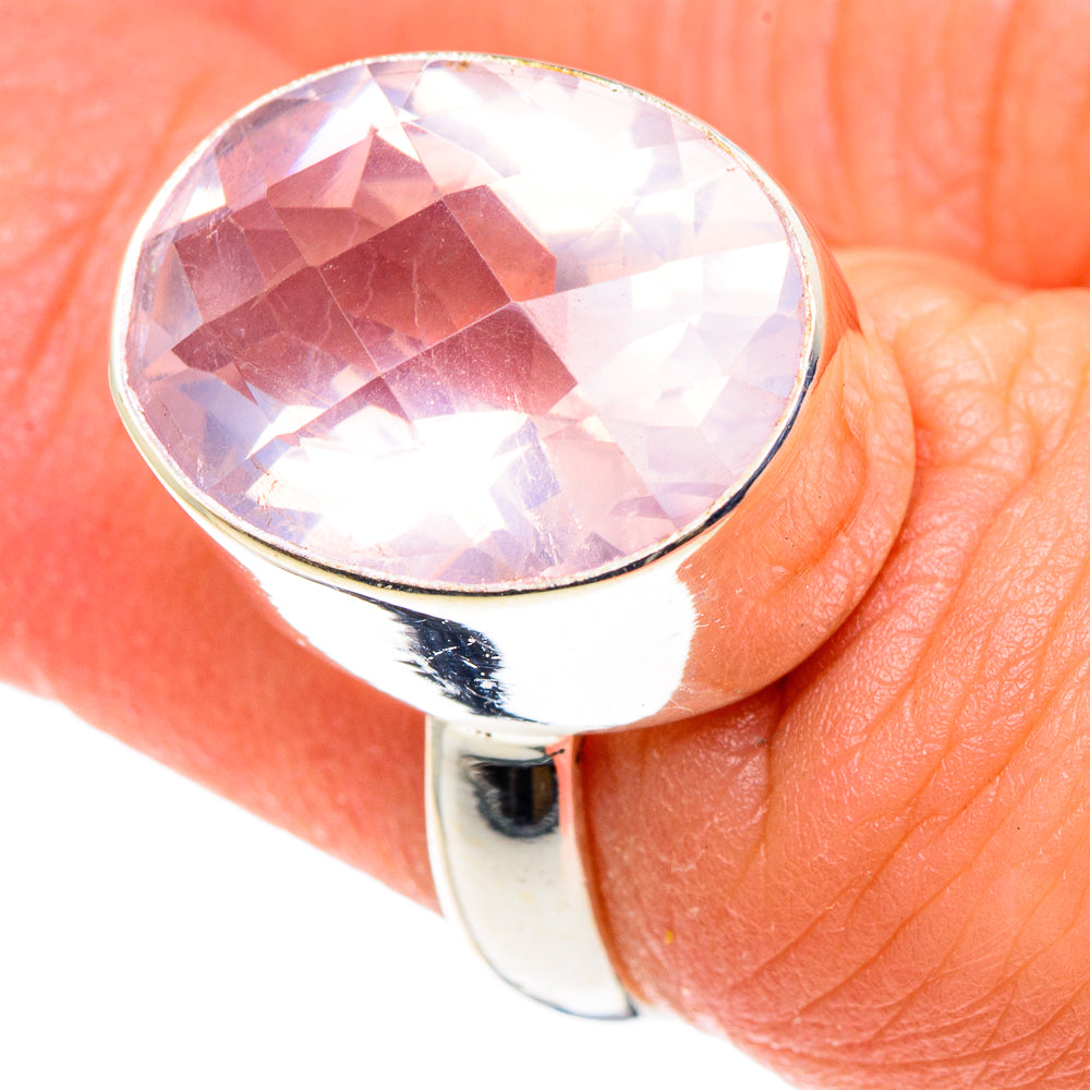 Rose Quartz Rings handcrafted by Anasilvercos - RING90445