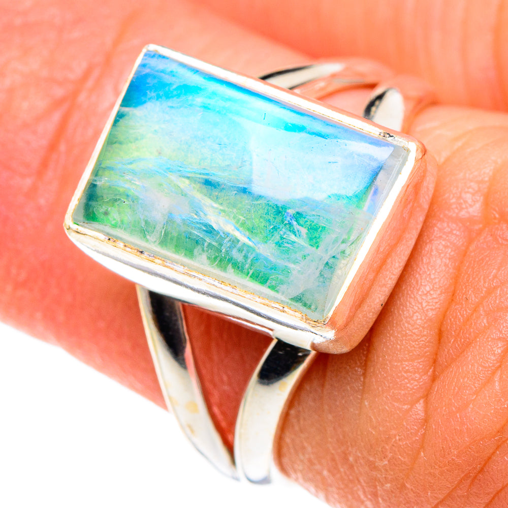 Green Moonstone Rings handcrafted by Anasilvercos - RING90463
