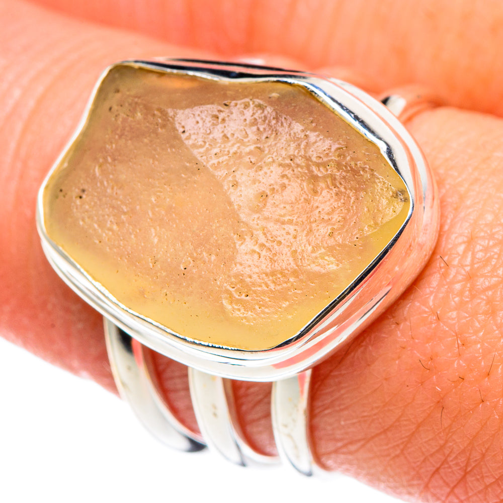Libyan Desert Glass Rings handcrafted by Anasilvercos - RING90467