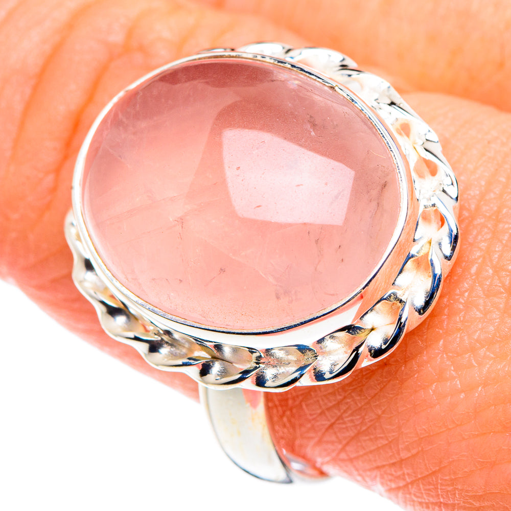Rose Quartz Rings handcrafted by Anasilvercos - RING90487