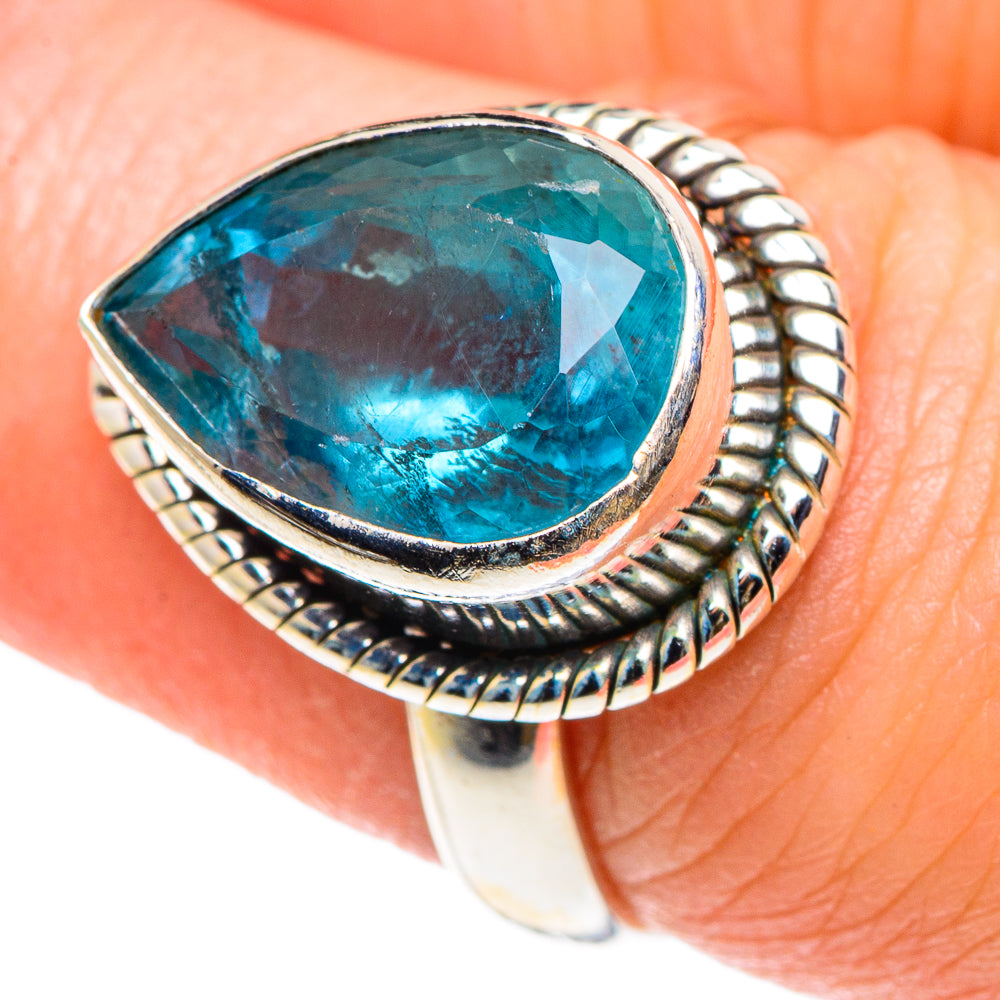 Blue Fluorite Rings handcrafted by Anasilvercos - RING90498
