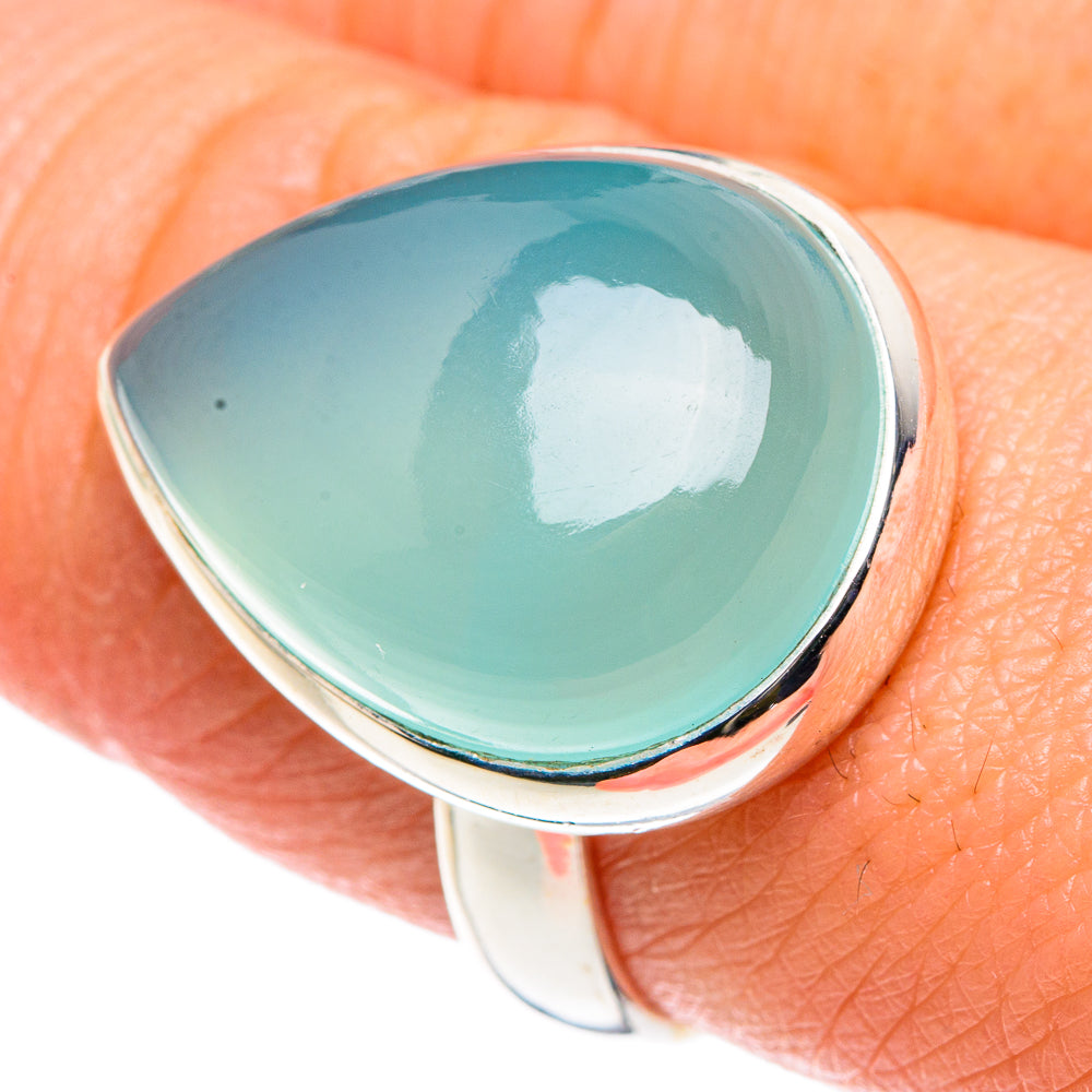 Aqua Chalcedony Rings handcrafted by Anasilvercos - RING90499