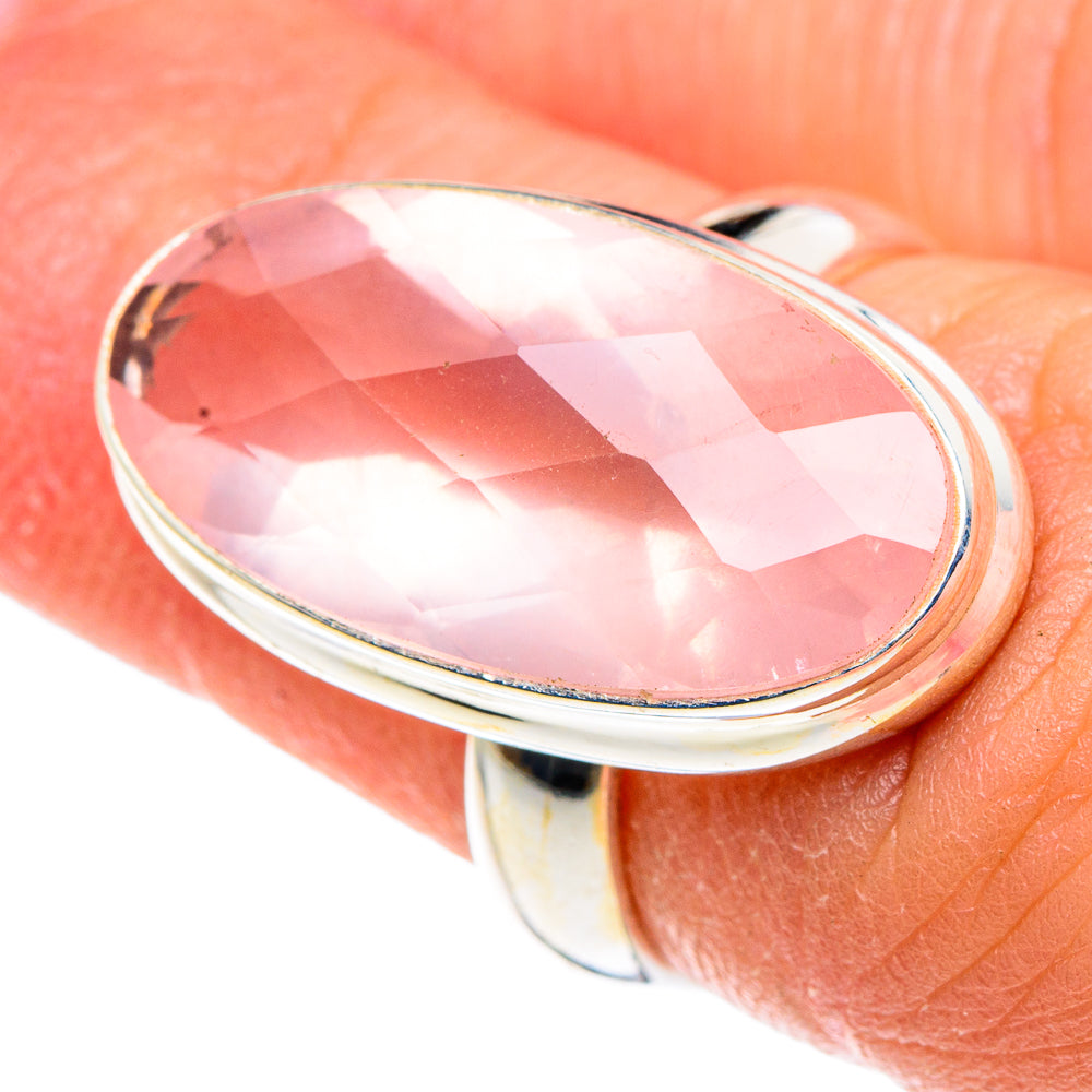 Rose Quartz Rings handcrafted by Anasilvercos - RING90514