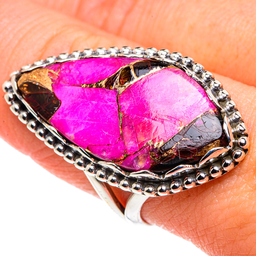 Purple Copper Composite Turquoise Rings handcrafted by Anasilvercos - RING90515