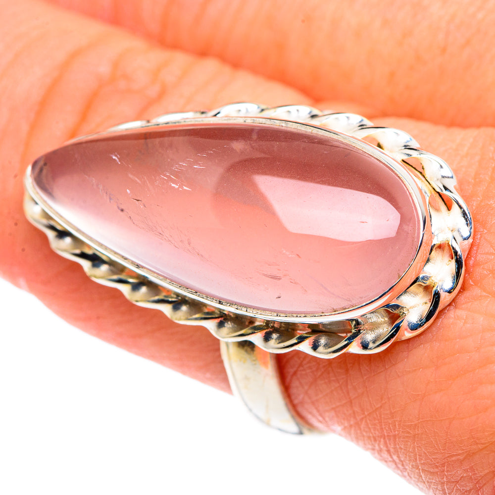 Rose Quartz Rings handcrafted by Anasilvercos - RING90516