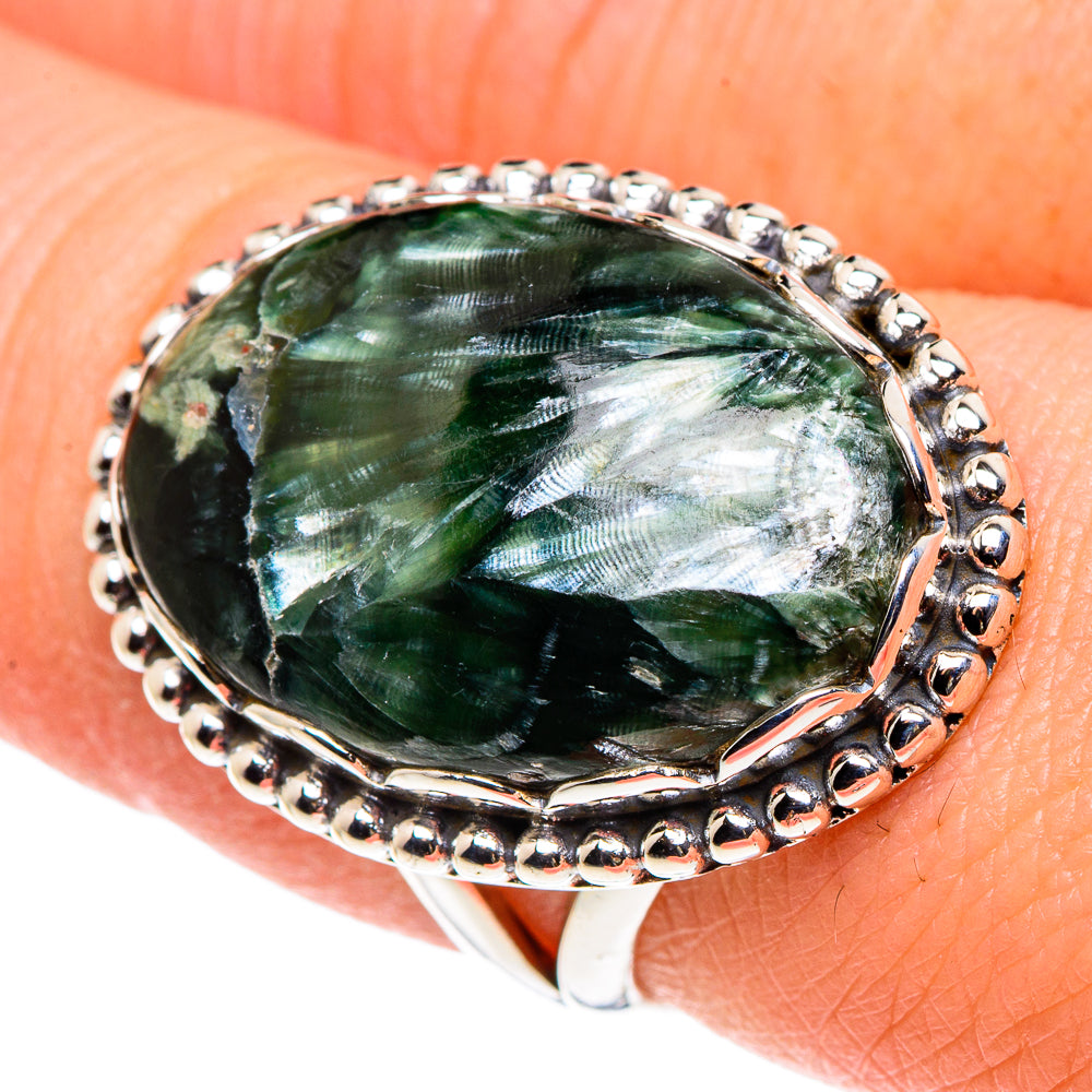 Seraphinite Rings handcrafted by Anasilvercos - RING90551