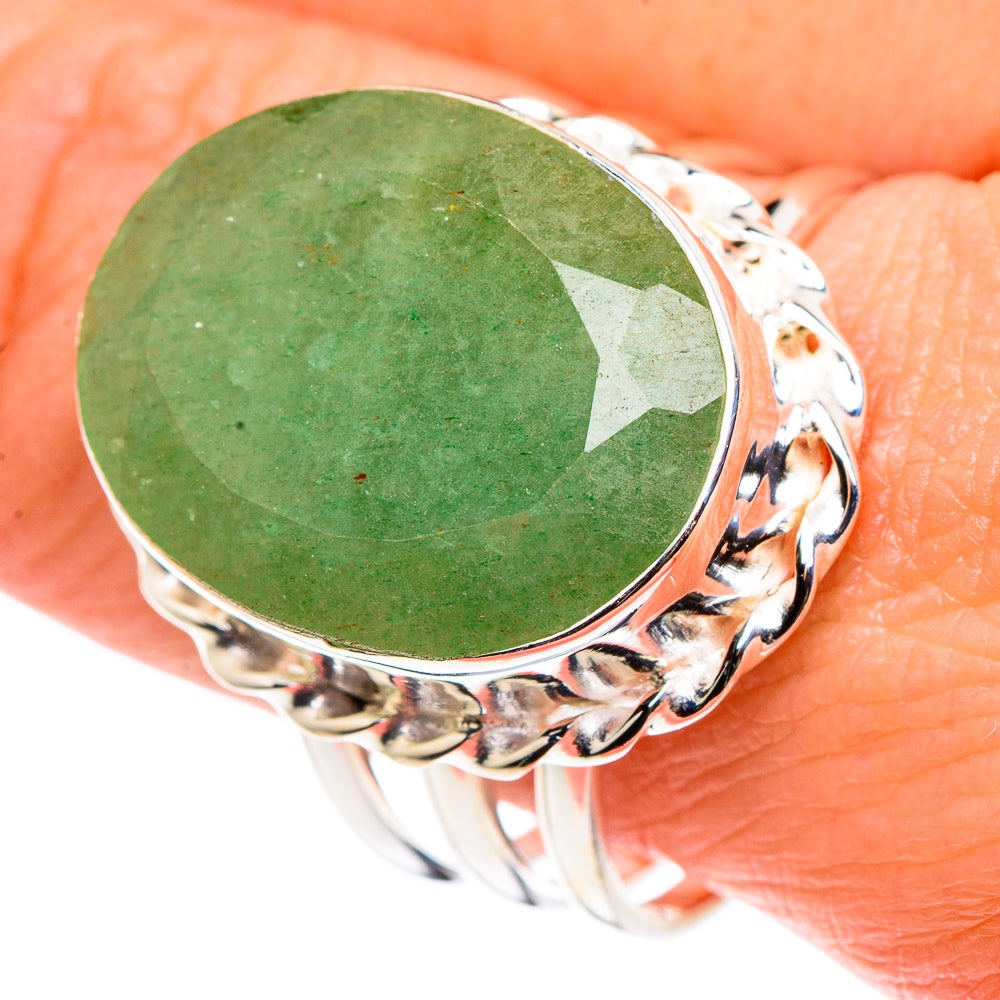 Green Aventurine Rings handcrafted by Anasilvercos - RING90553