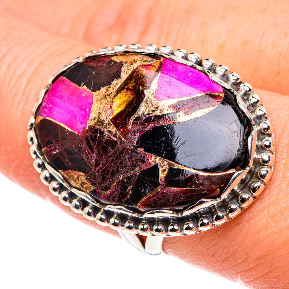 Purple Copper Composite Turquoise Rings handcrafted by Anasilvercos - RING90583