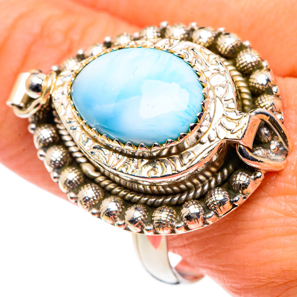 Larimar Rings handcrafted by Anasilvercos - RING90589