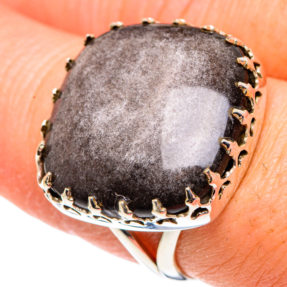 Gold Sheen Obsidian Rings handcrafted by Anasilvercos - RING90603