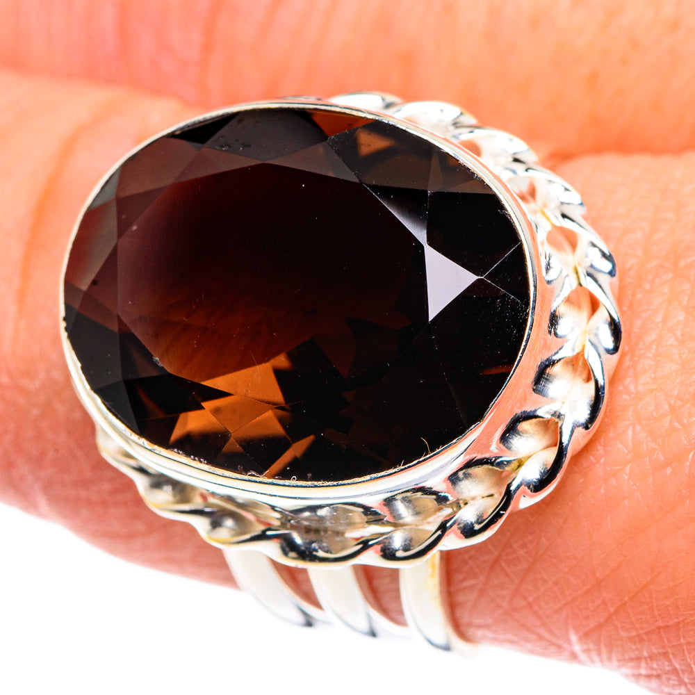 Smoky Quartz Rings handcrafted by Anasilvercos - RING90605