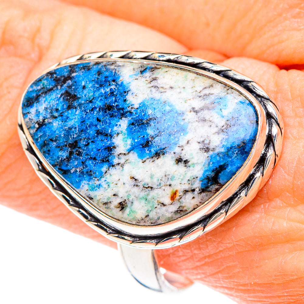 K2 Blue Azurite Rings handcrafted by Anasilvercos - RING90627